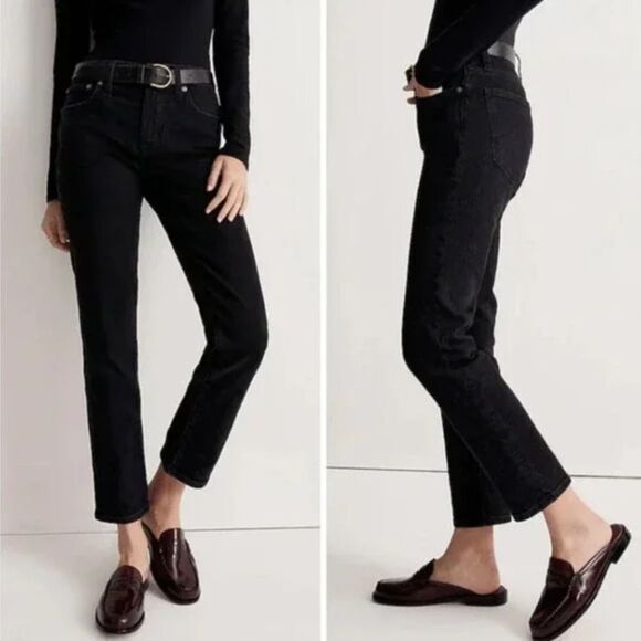 Madewell The Mid-Rise Perfect Vintage Jeans Clean Black‎ Wash, 25 - Picture 2 of 15